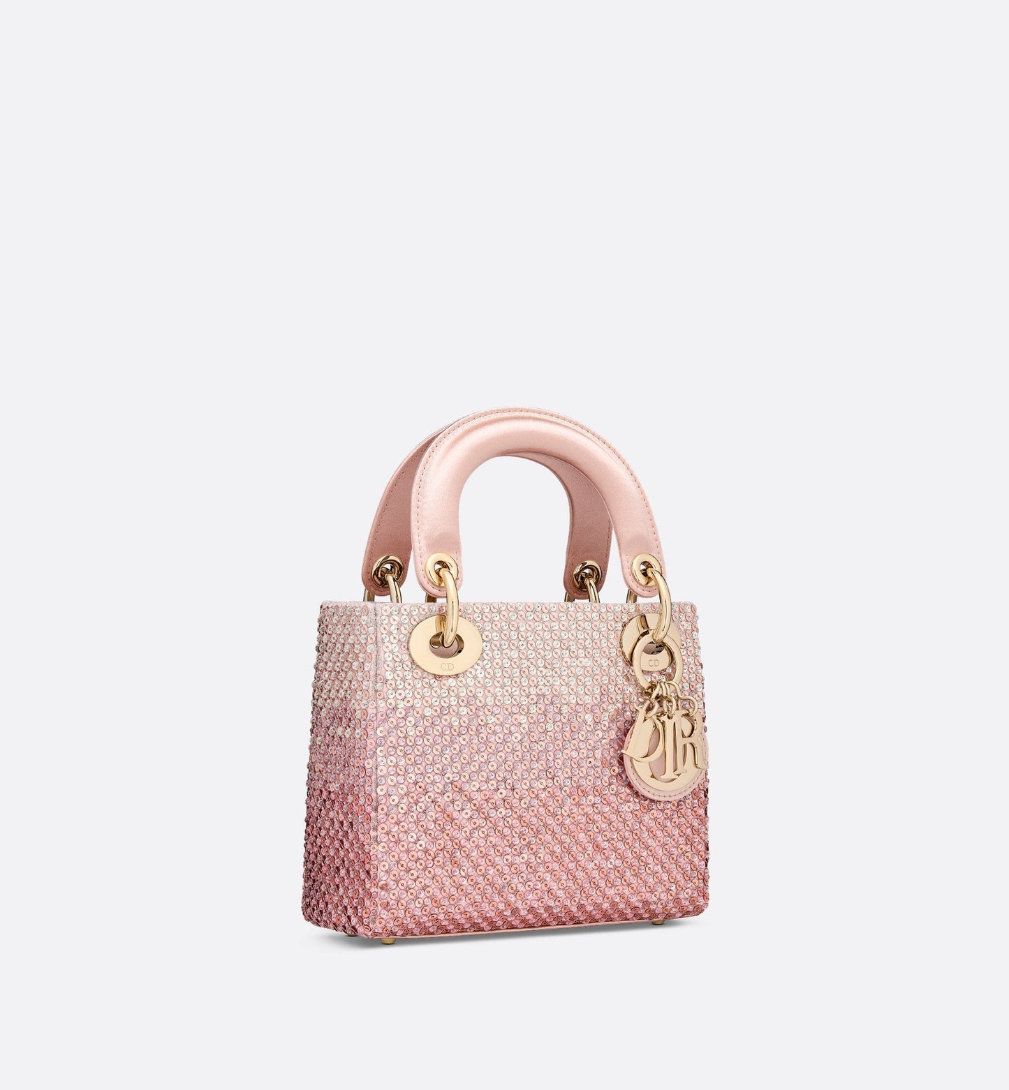 Mini Lady Luxury Dior Bag Satin Embroidered With Pink Sequins With Gradient Effect