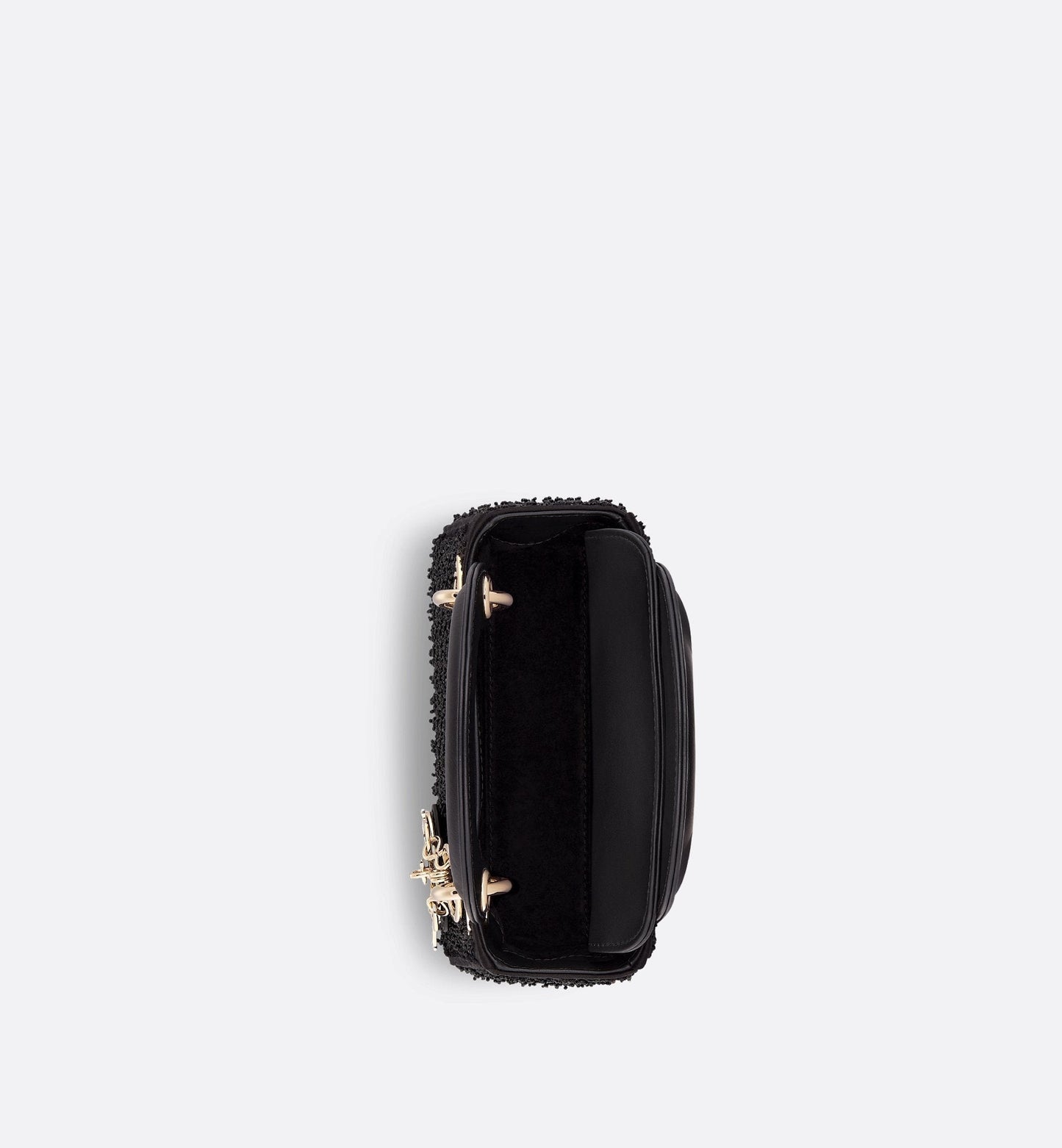Mini Lady Luxury Dior Bag Black Satin Embroidered With Beaded Cannage Motif