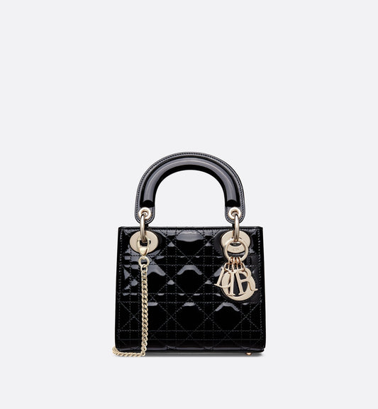 Mini Lady Luxury Dior Bag Black Patent Cannage Calfskin