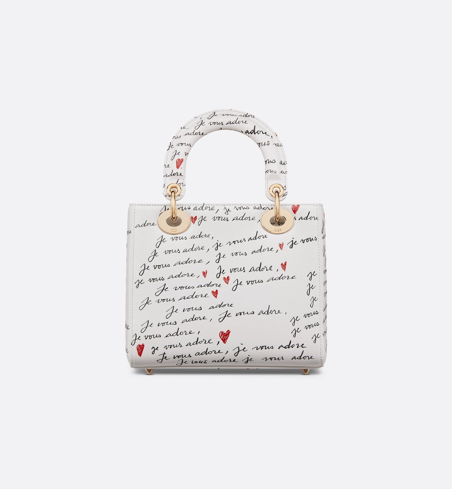 Luxury Dioramour Small Lady Luxury Dior My AbcLuxury Dior Bag White Calfskin With Black And Red Je Vous Adore Print