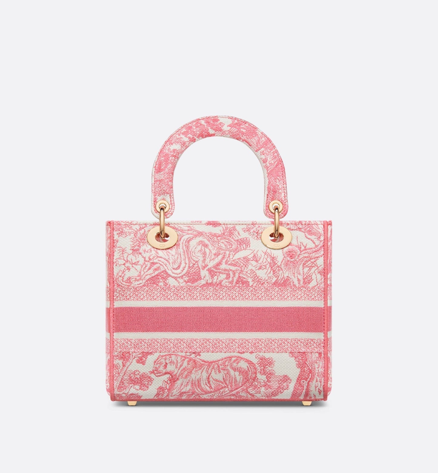 Medium Luxury Dioriviera Lady D-Lite Bag Candy Pink Toile De Jouy Embroidery