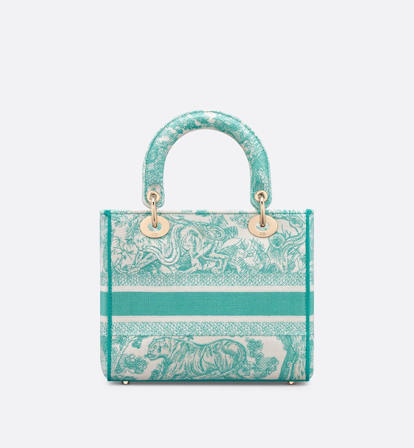 Medium Luxury Dioriviera Lady D-Lite Bag Aquamarina Toile De Jouy Embroidery