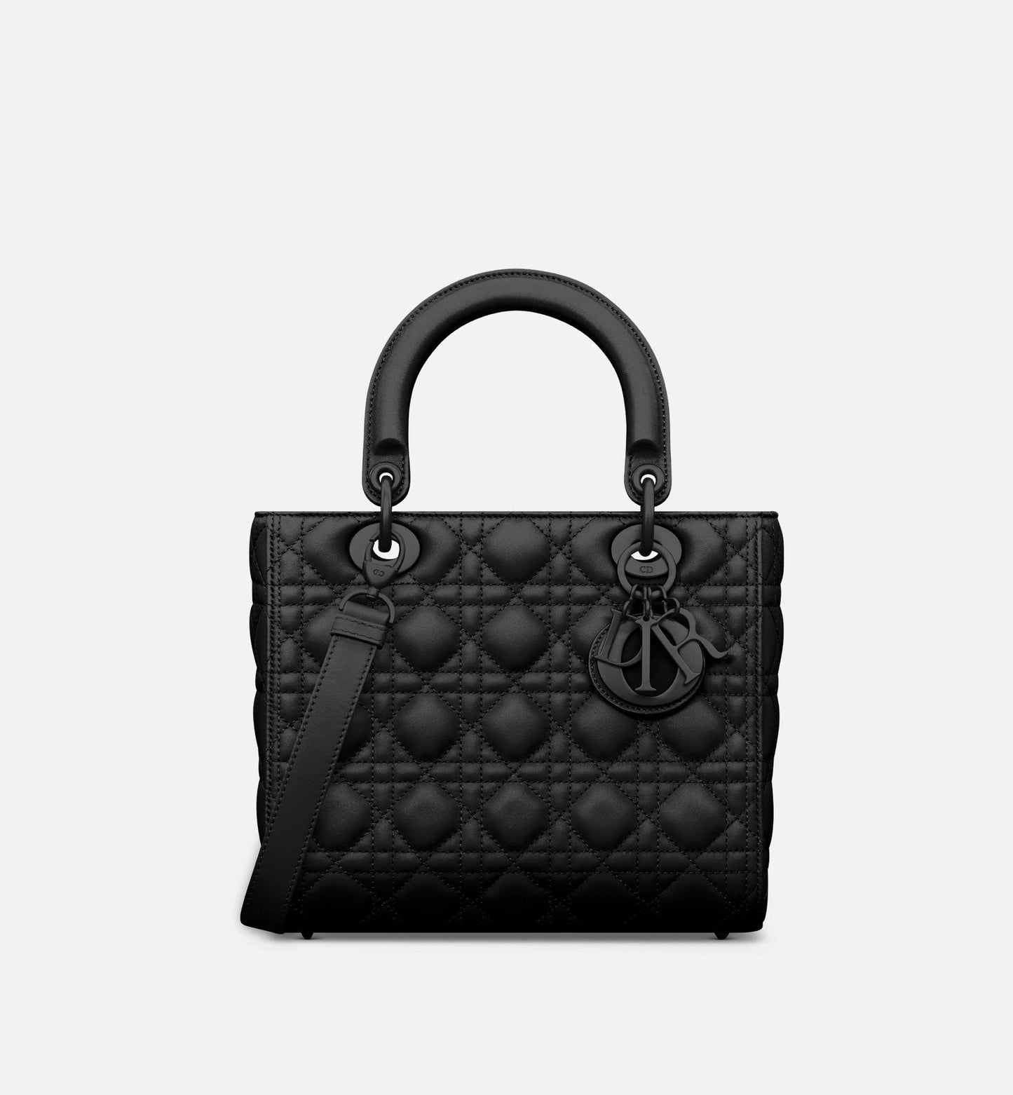 Medium Lady Luxury Dior Bag Black Ultramatte Cannage Calfskin