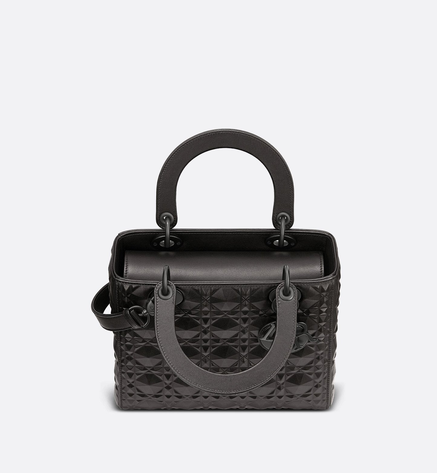 Medium Lady Luxury Dior Bag Black Cannage Calfskin With Diamond Motif