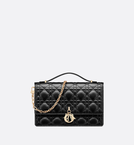 My Luxury Dior Top Handle Bag Black Cannage Lambskin