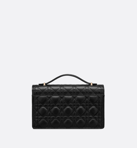 Luxury Dioramour My Luxury Dior Top Handle Bag Black Cannage Calfskin