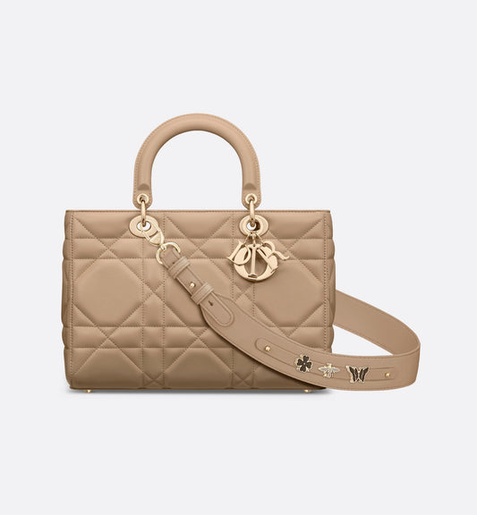 Medium Lady D-Sire My AbcLuxury Dior Bag Biscuit Maxicannage Calfskin