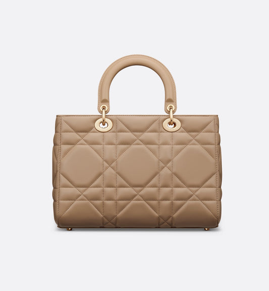 Medium Lady D-Sire My AbcLuxury Dior Bag Biscuit Maxicannage Calfskin
