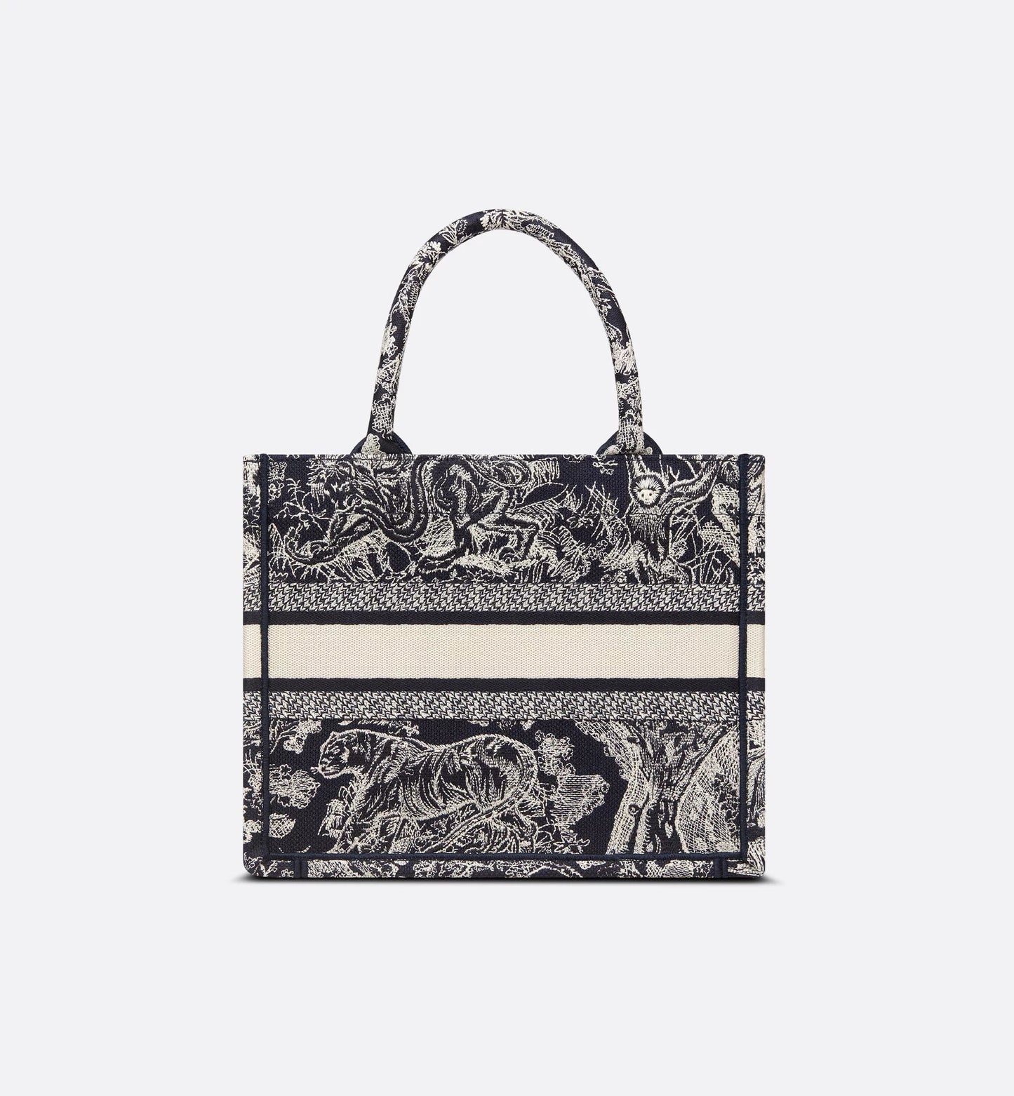 Small Luxury Dior Book Tote Blue and White Toile de Jouy Reverse Embroidery
