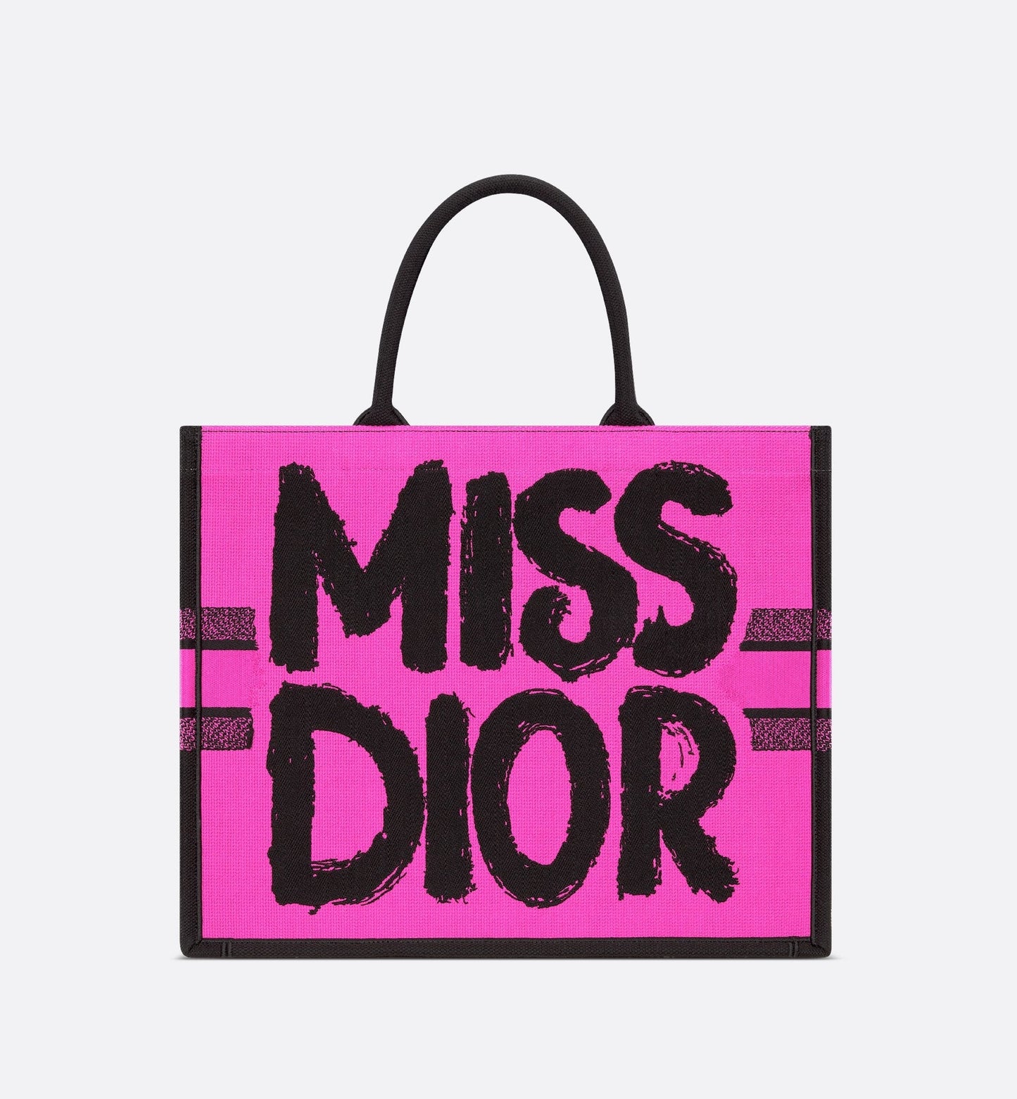 Large Luxury Dior Book Tote Two Tone Fuchsia And Purple Miss Luxury Dior Graffiti Embroidery