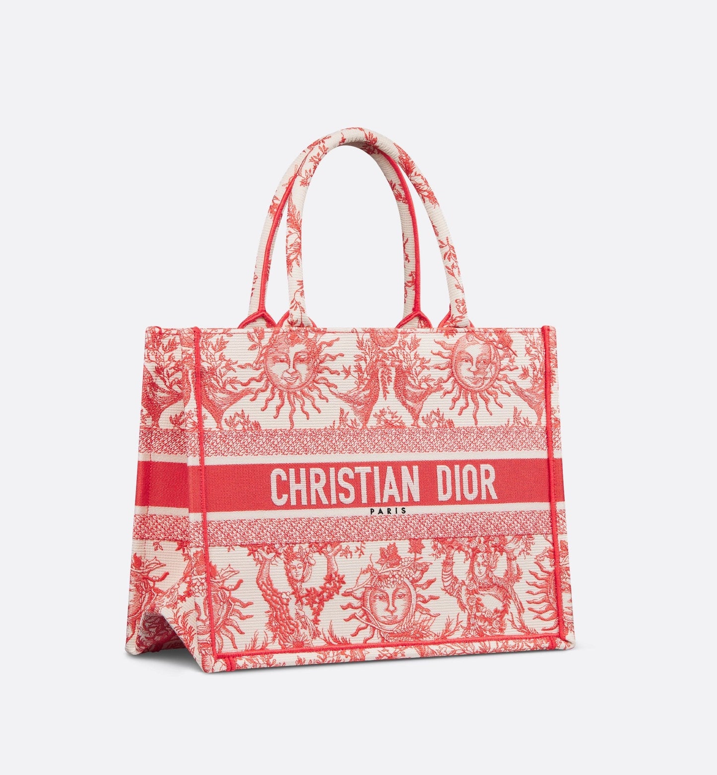 Medium Luxury Dioriviera Luxury Dior Book Tote Coral Toile De Jouy Soleil Embroidery
