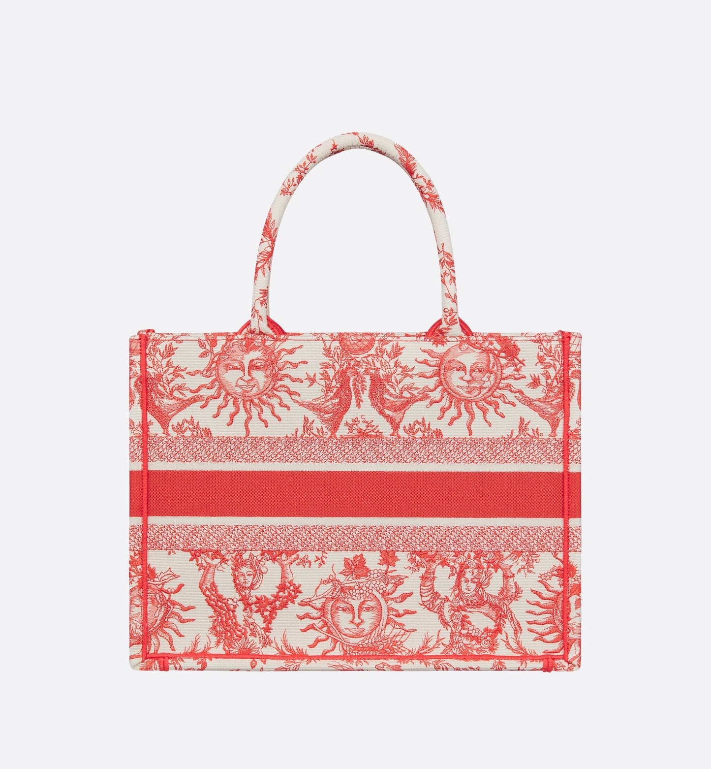 Medium Luxury Dioriviera Luxury Dior Book Tote Coral Toile De Jouy Soleil Embroidery
