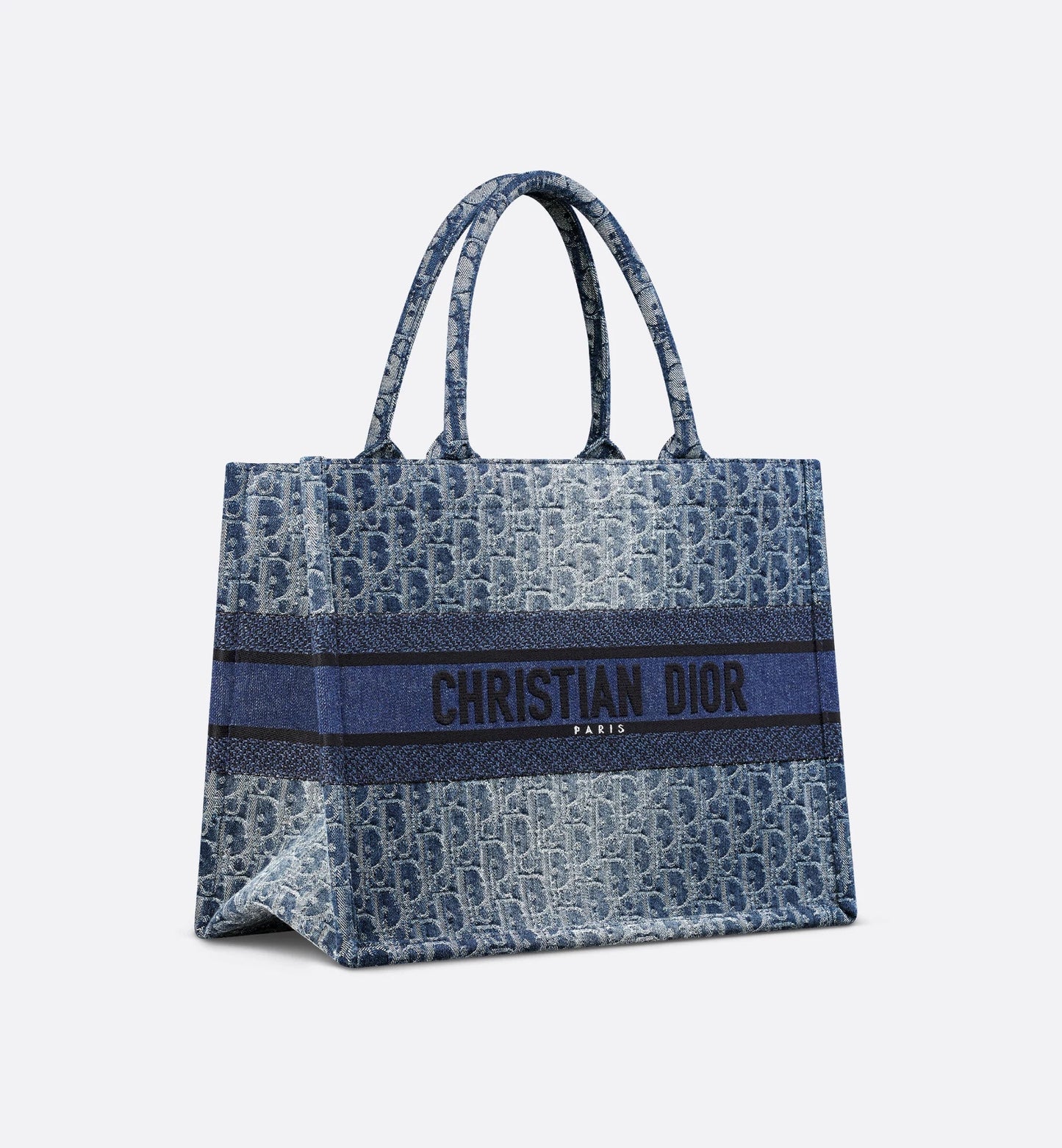 Medium Luxury Dior Book Tote Blue Denim Luxury Dior Oblique Jacquard