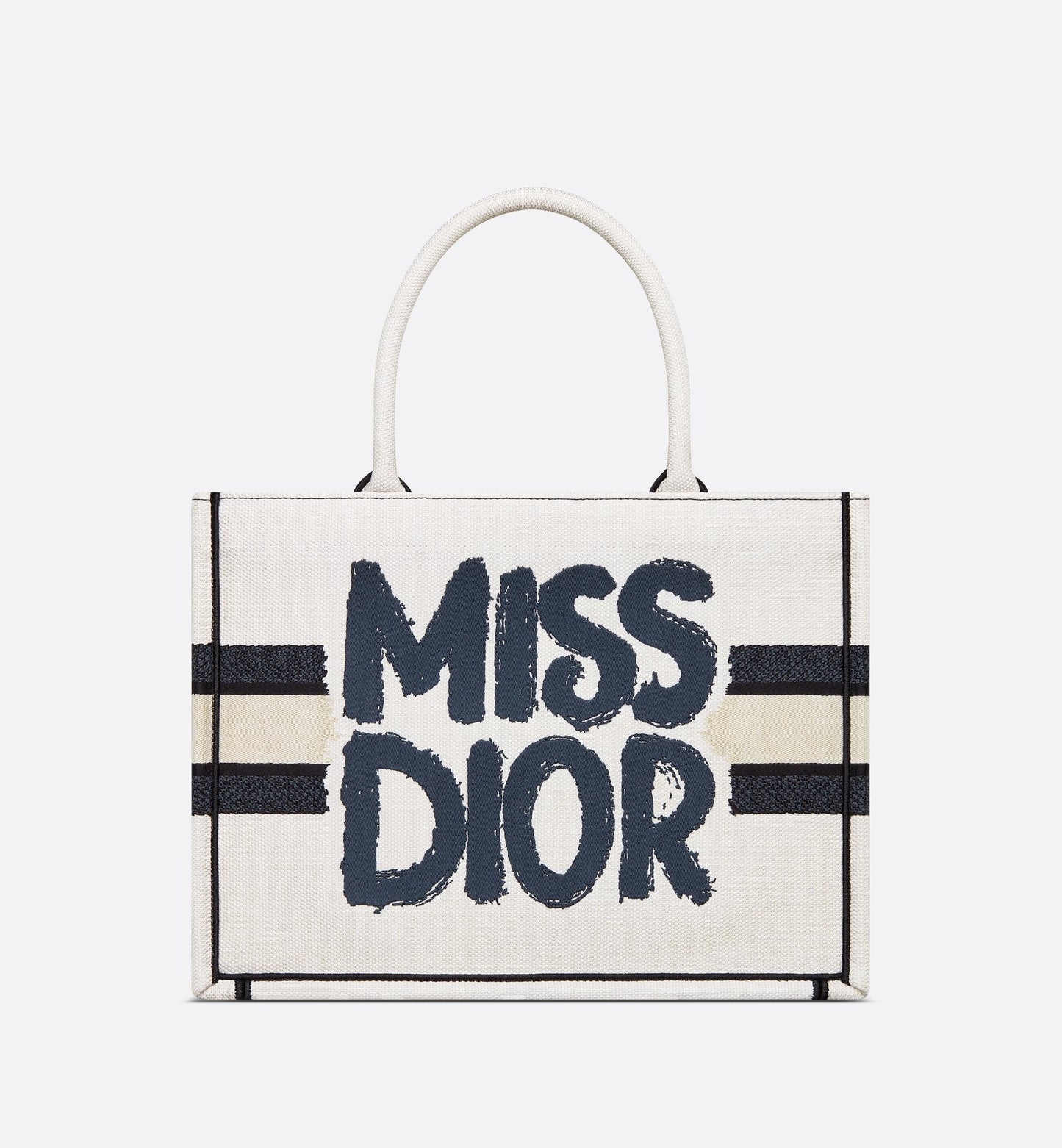 Medium Luxury Dior Book Tote White And Blue Miss Luxury Dior Graffiti Embroidery