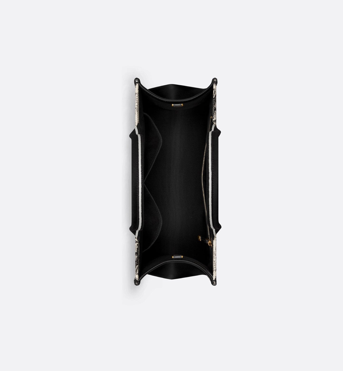Medium Luxury Dior Book Tote Latte and Black Luxury Dior Zodiac Embroidery with Black Calfskin