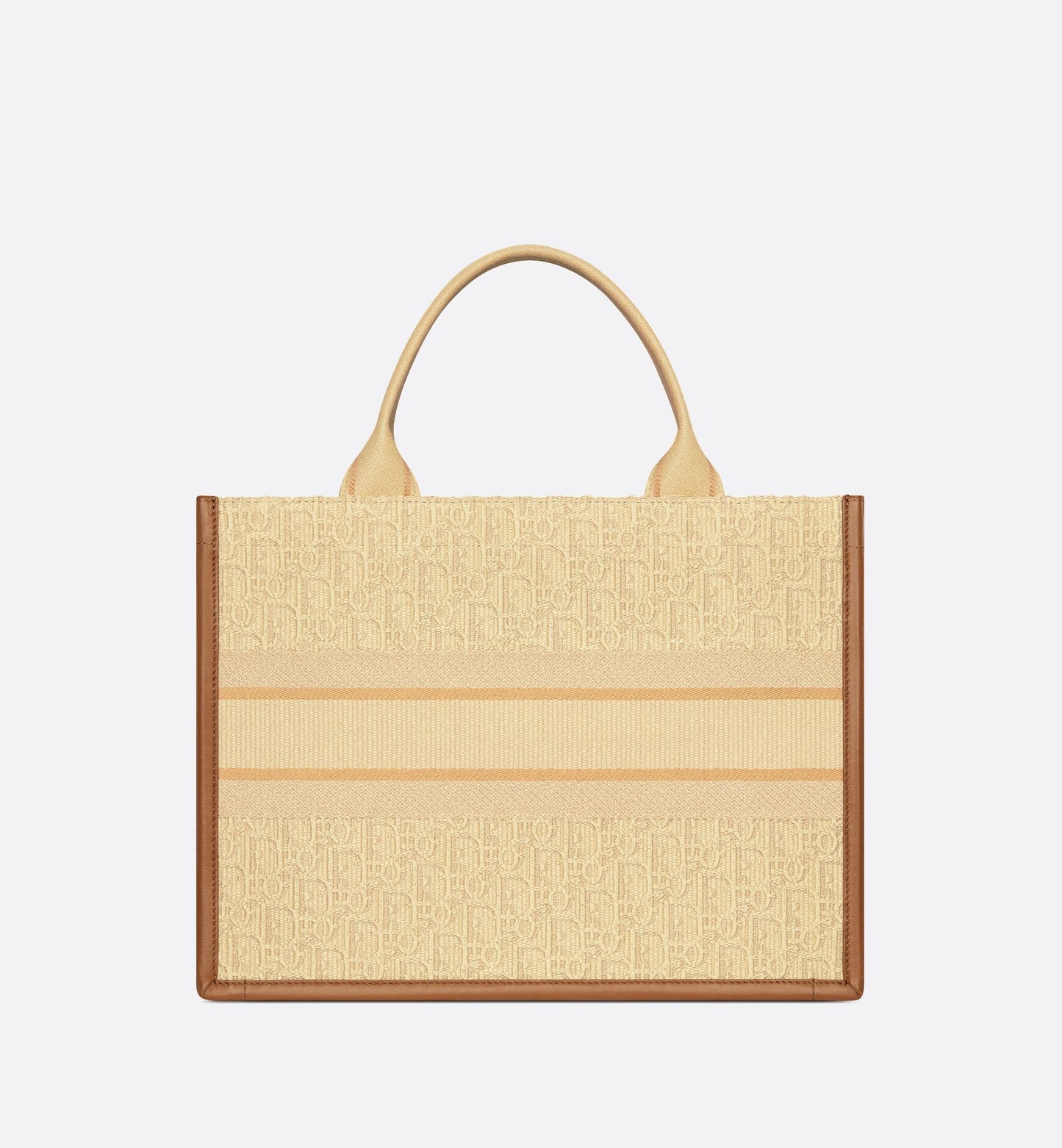 Medium Luxury Dior Book Tote Beige Luxury Dior Oblique Embroidered Raffia And Camel Calfskin