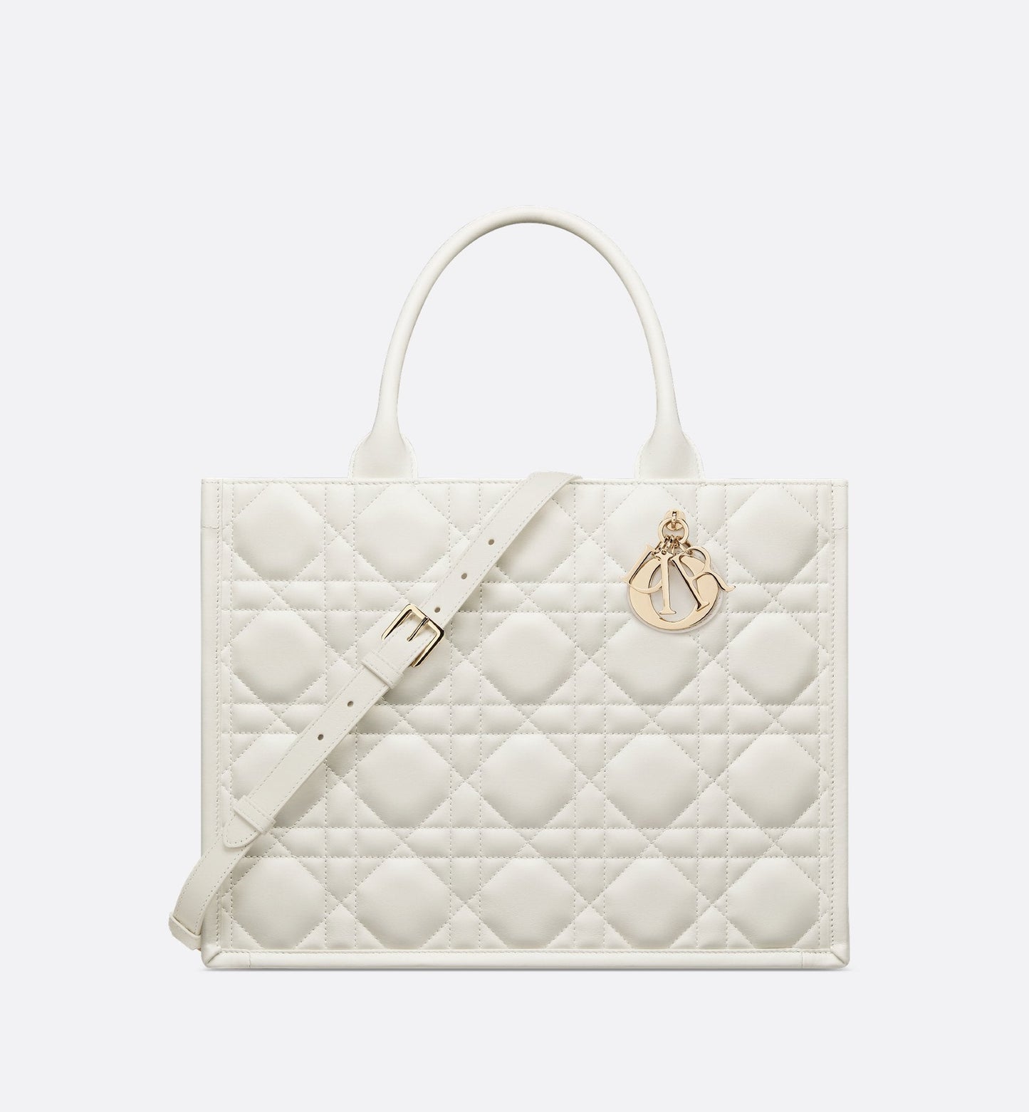 Medium Luxury Dior Book Tote Latte Macrocannage Calfskin
