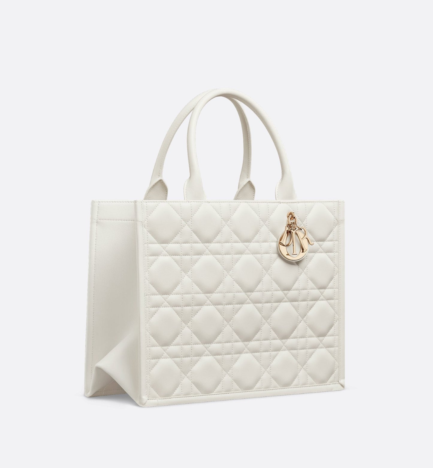 Medium Luxury Dior Book Tote Latte Macrocannage Calfskin