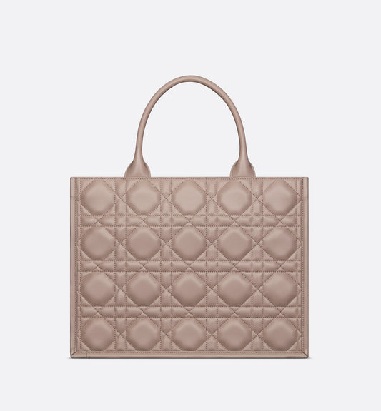 Medium Luxury Dior Book Tote Warm Taupe Macrocannage Calfskin (36.5 X 28 X 16.5 Cm)