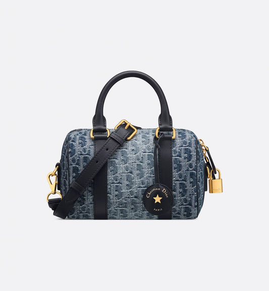 Groove 20 Bag Blue Denim Luxury Dior Oblique Jacquard