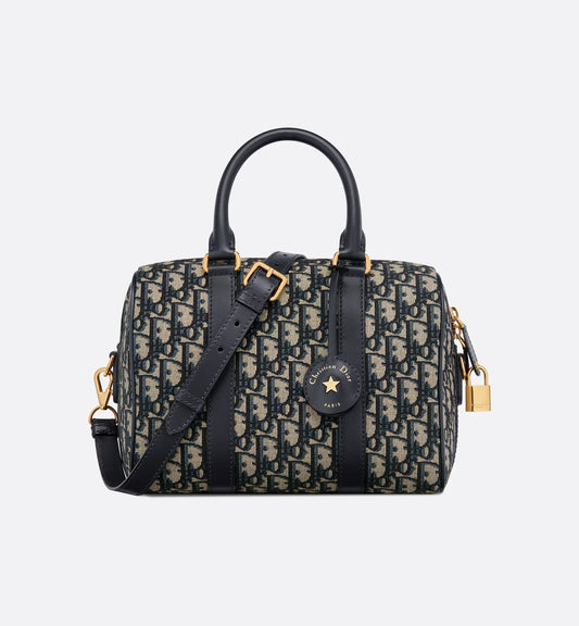 Groove 25 Bag Blue Luxury Dior Oblique Jacquard