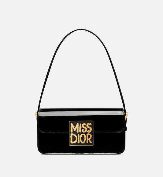 Miss Luxury Dior Flap Bag Black Patent Calfskin