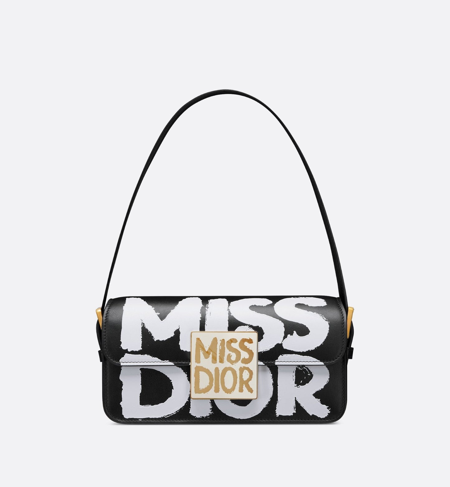 Miss Luxury Dior Flap Bag Black And White Miss Luxury Dior Graffiti Printed Calfskin