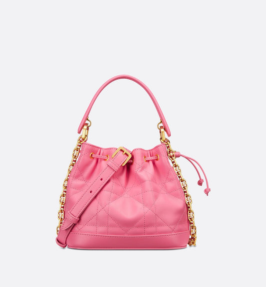 Luxury Dioriviera Small Luxury Dior Jolie Bucket Bag Candy Pink Macrocannage Lambskin