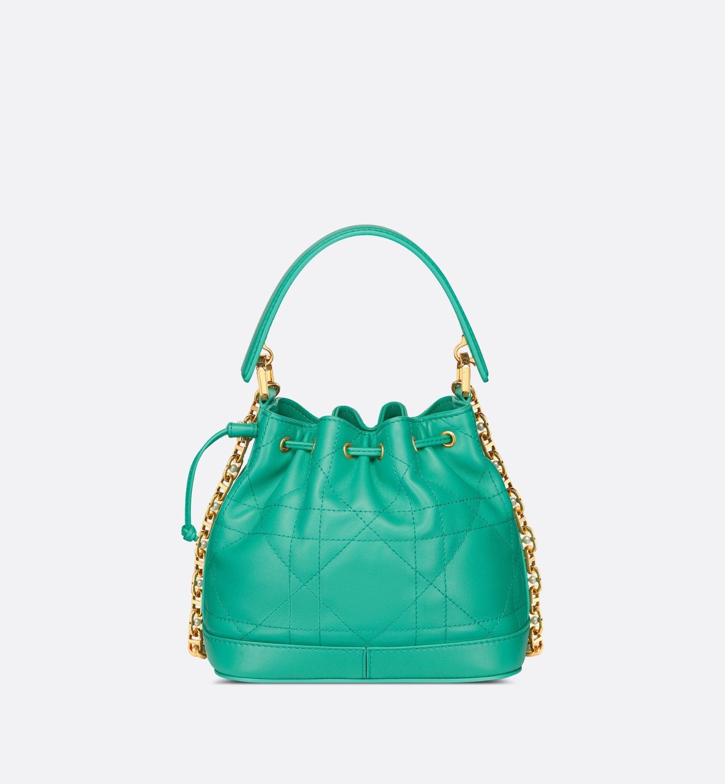 Luxury Dioriviera Small Luxury Dior Jolie Bucket Bag Aquamarina Macrocannage Lambskin