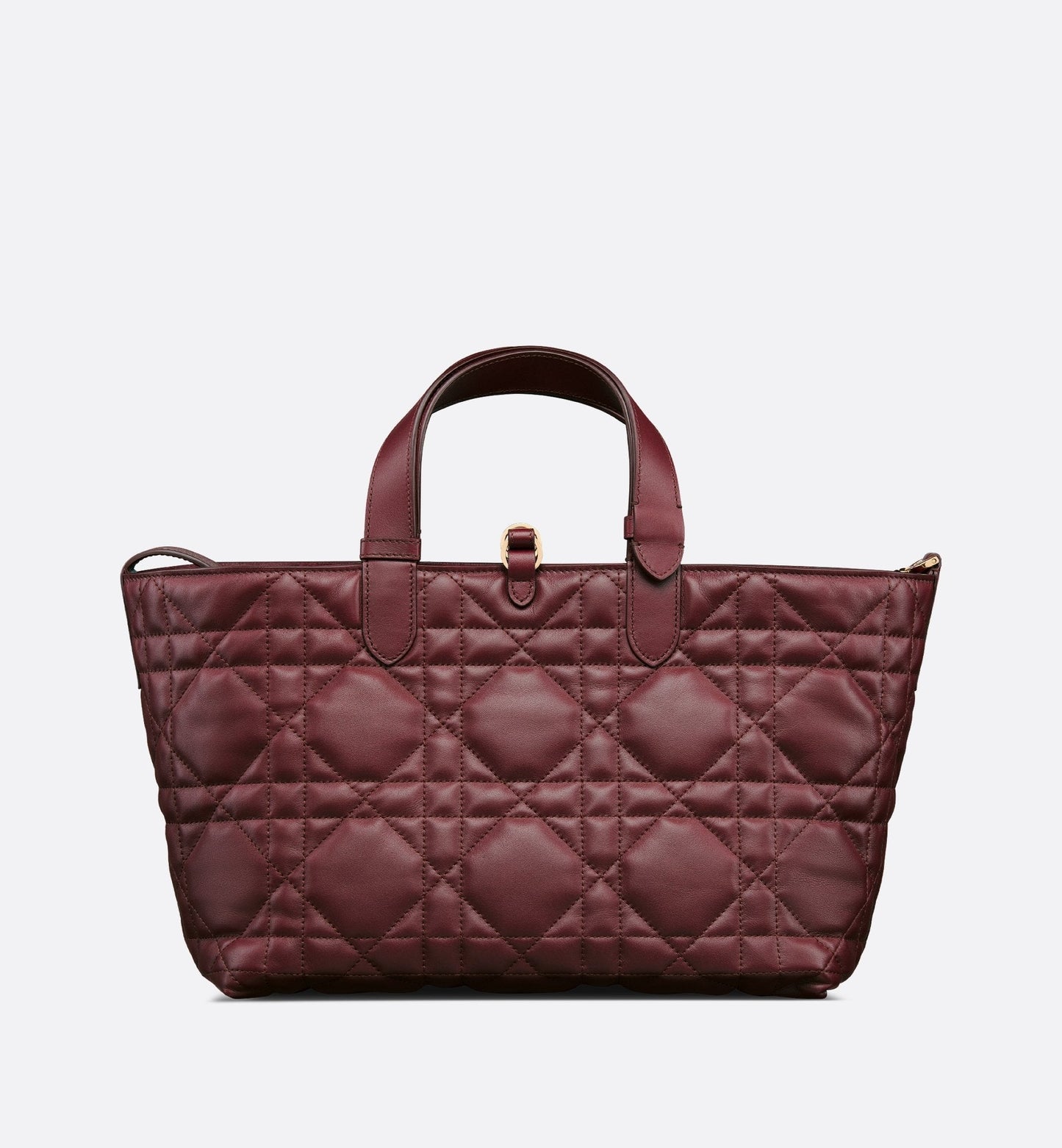 Medium Luxury Dior Toujours Bag Burgundy Macrocannage Calfskin