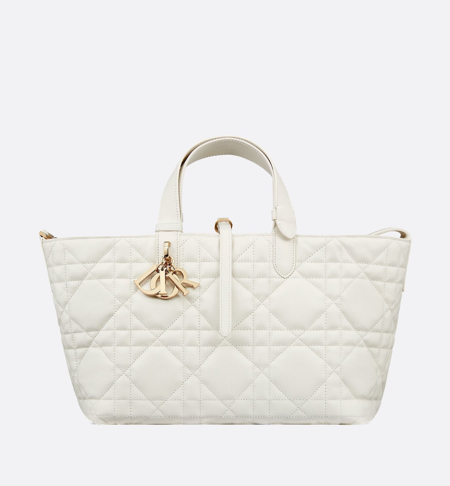 Medium Luxury Dior Toujours Bag Latte Macrocannage Calfskin