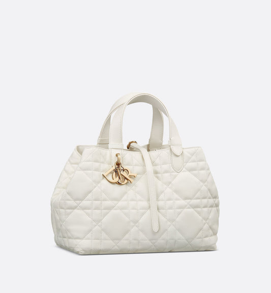 Medium Luxury Dior Toujours Bag Latte Macrocannage Calfskin