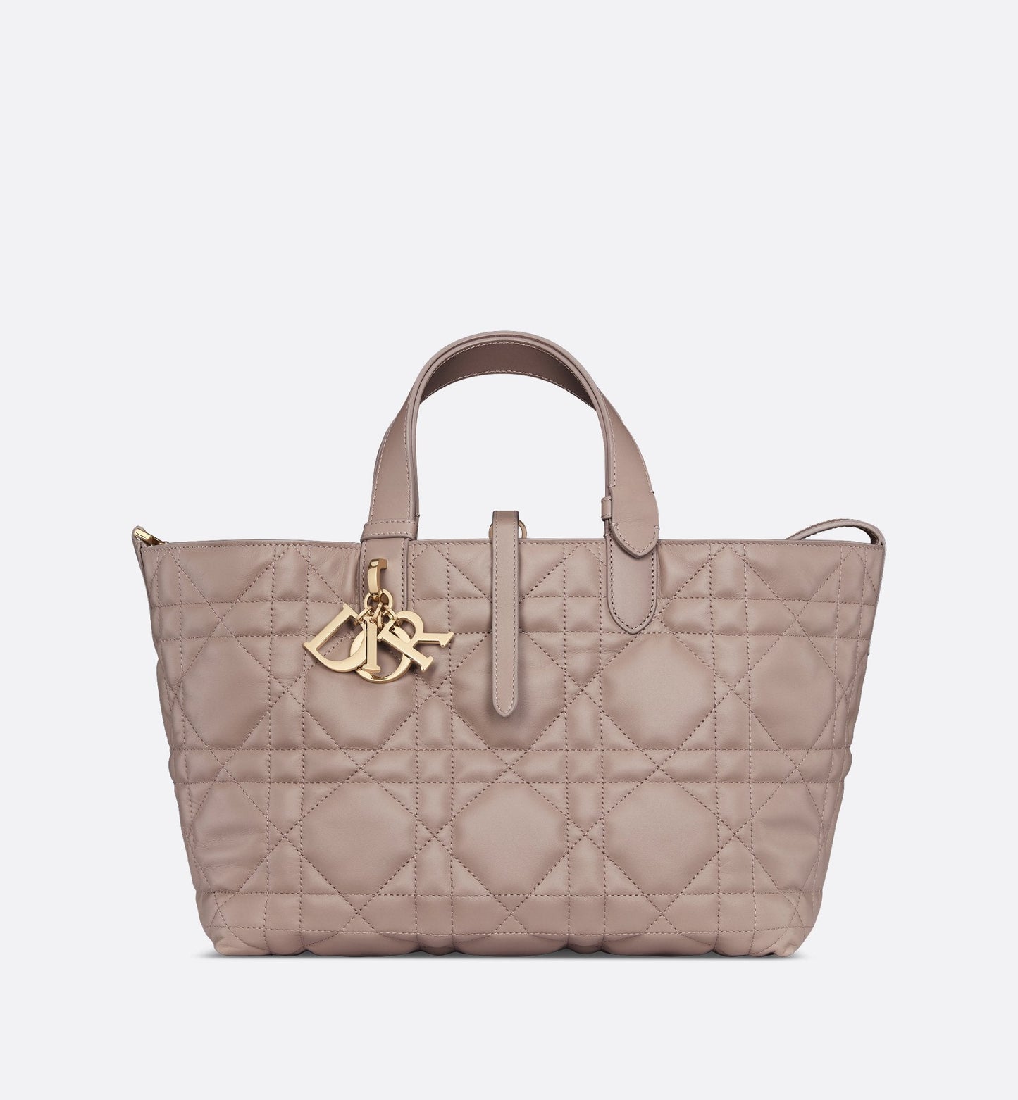 Medium Luxury Dior Toujours Bag Warm Taupe Macrocannage Calfskin
