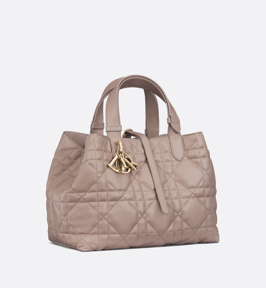 Medium Luxury Dior Toujours Bag Warm Taupe Macrocannage Calfskin