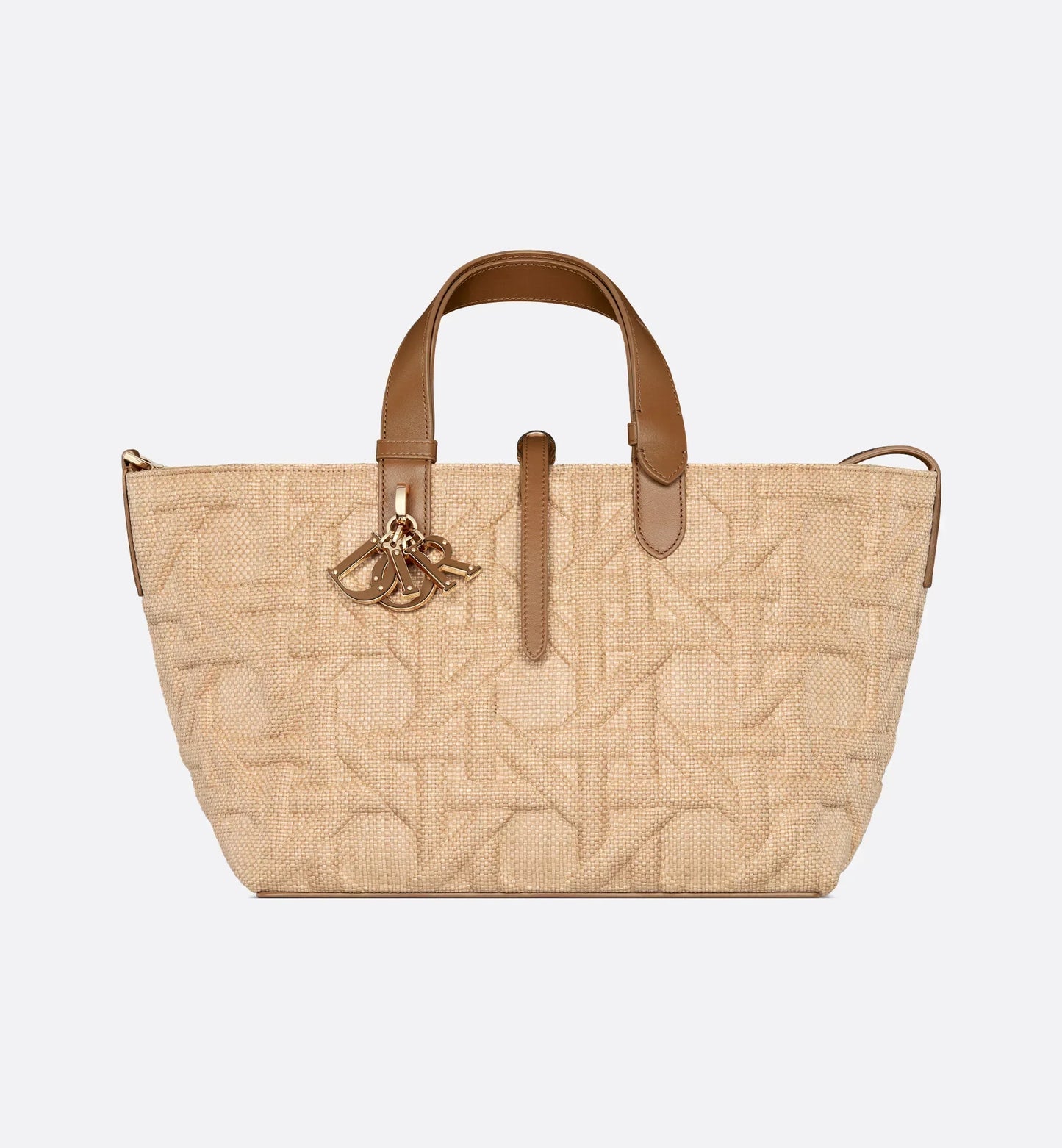 Medium Luxury Dior Toujours Bag Beige Graphic Cannage Raffia
