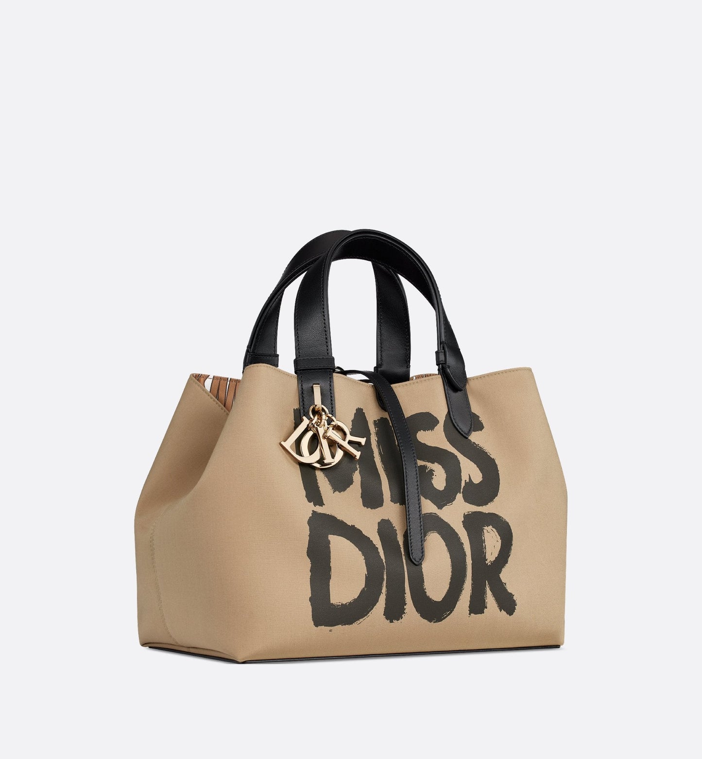 Medium Luxury Dior Toujours Bag Beige And Black Miss Luxury Dior Graffiti Printed Water-Repellent Fabric