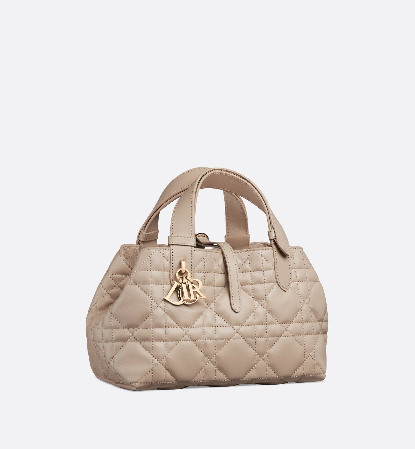 Small Luxury Dior Toujours Bag Powder Beige Macrocannage Calfskin