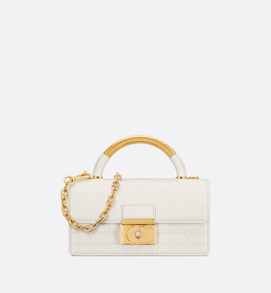 Mini Luxury Dior Ange Bag Latte Macrocannage Lambskin