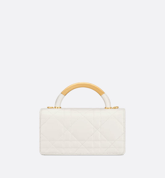 Mini Luxury Dior Ange Bag Latte Macrocannage Lambskin