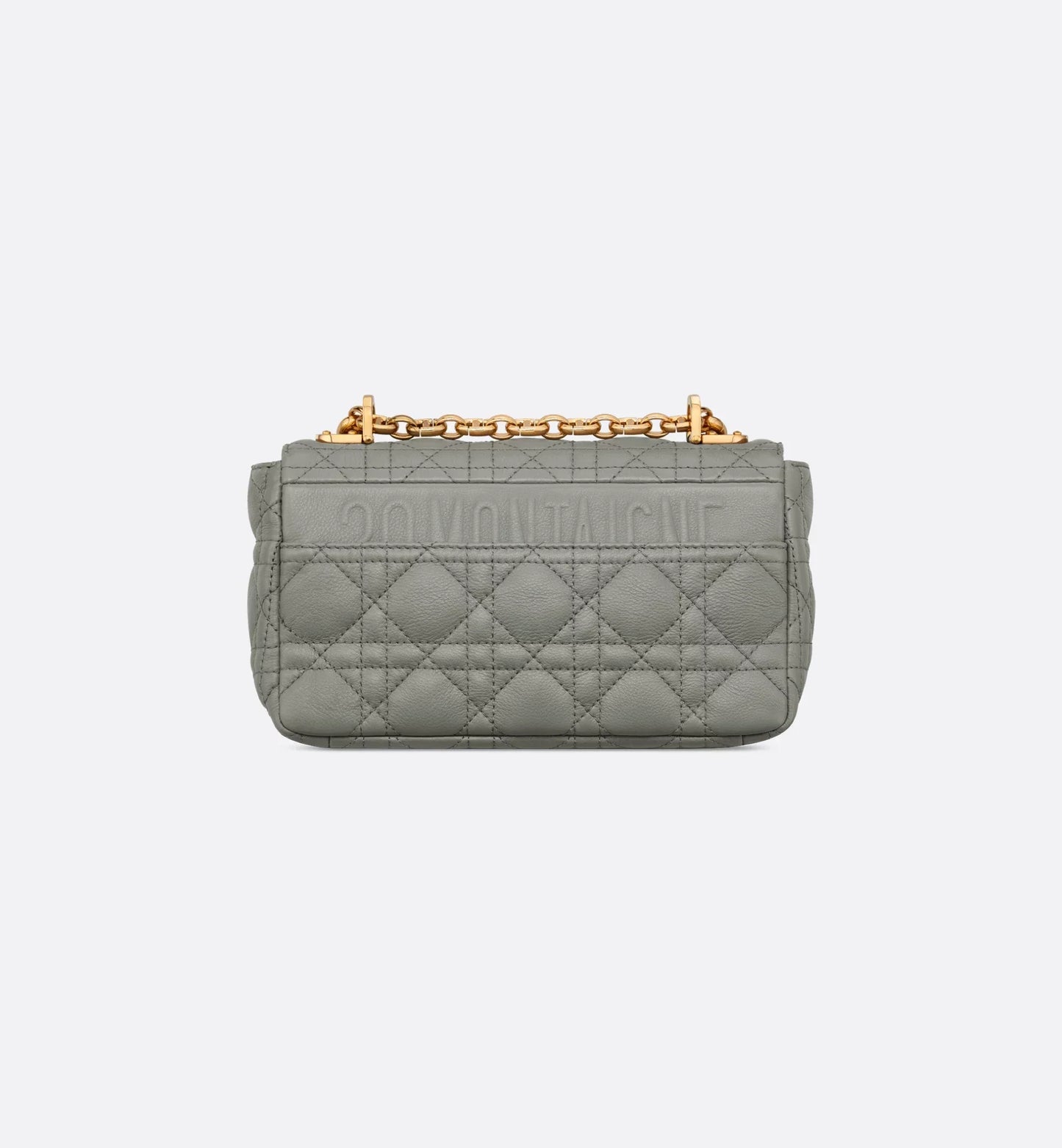 Small Luxury Dior Caro Bag Stone Gray Supple Cannage Calfskin