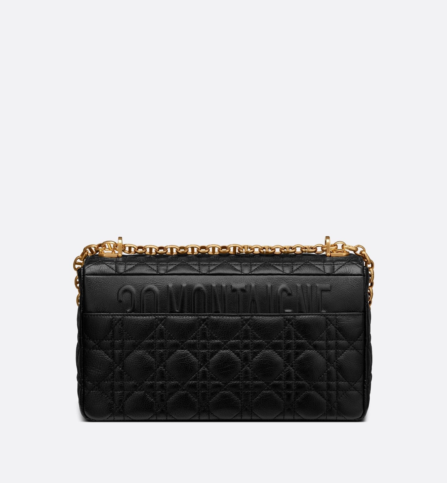 Large Luxury Dior Caro Bag Black Supple Cannage Calfskin