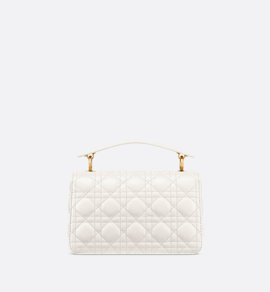 Small Luxury Dior Jolie Top Handle Bag Latte Cannage Calfskin