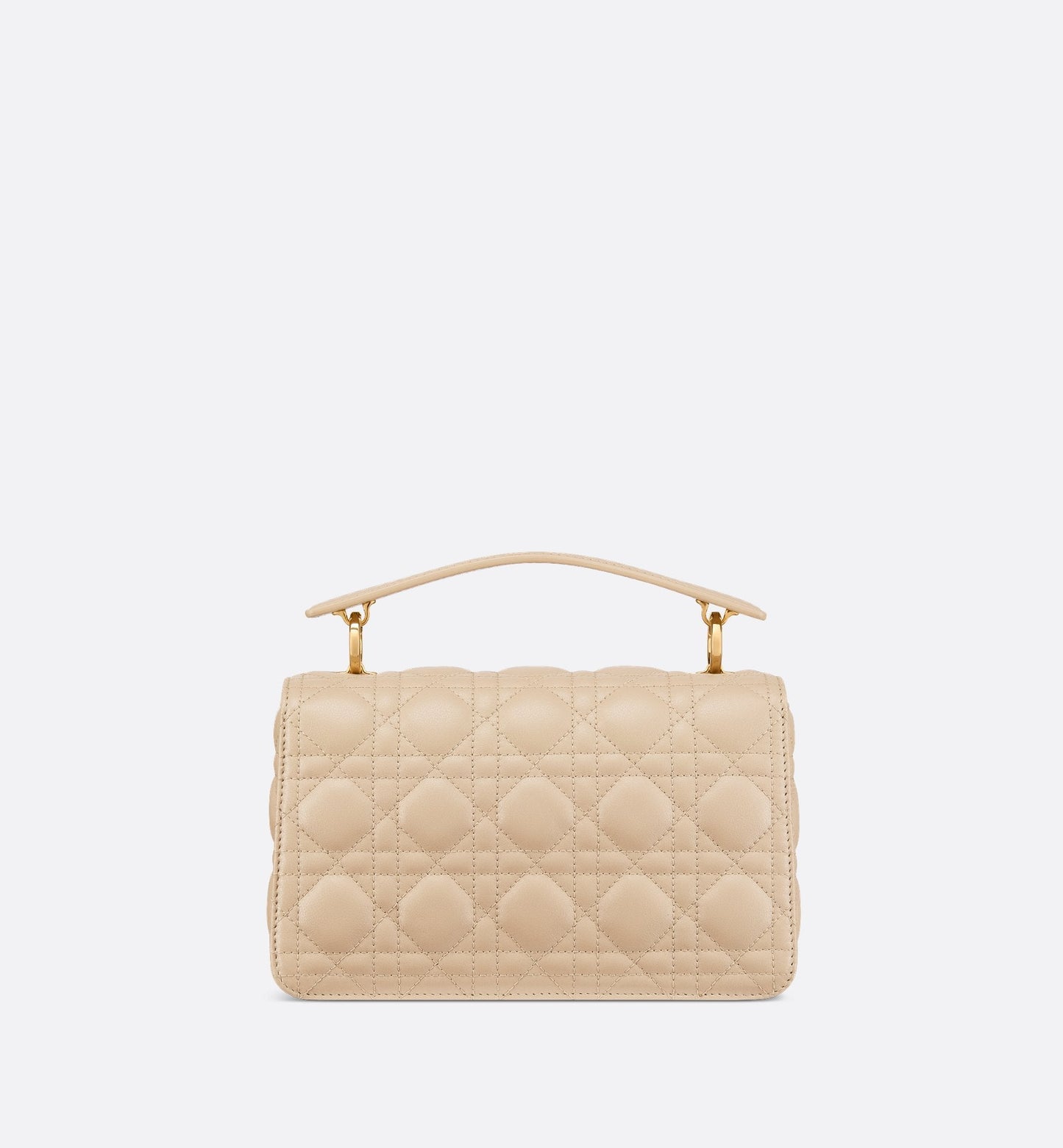 Small Luxury Dior Jolie Top Handle Bag Powder Beige Cannage Calfskin