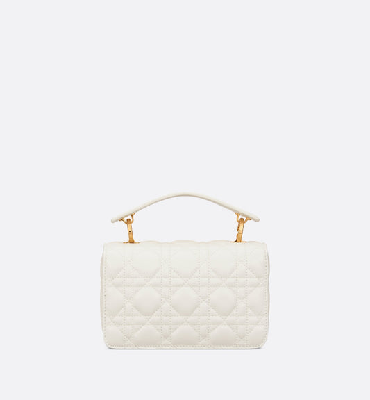 Mini Luxury Dior Jolie Top Handle Bag Latte Cannage Calfskin
