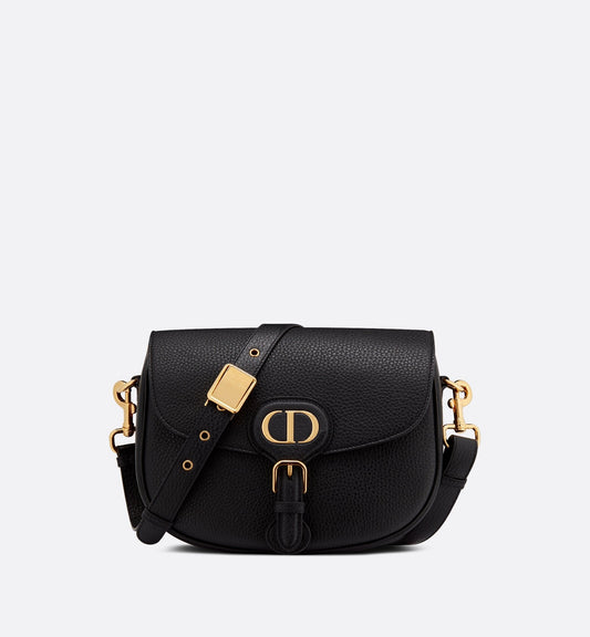 Medium Luxury Dior Bobby Bag Black Grained Calfskin