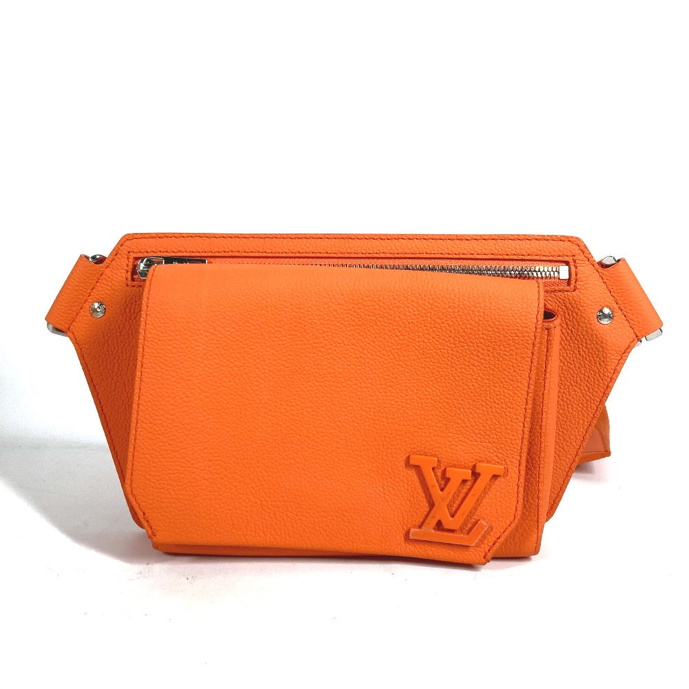 LOUIS VUITTON Sling bag M59625 Taurillon Clemence Leather Orange LV Aerogram Bum bag NV mens