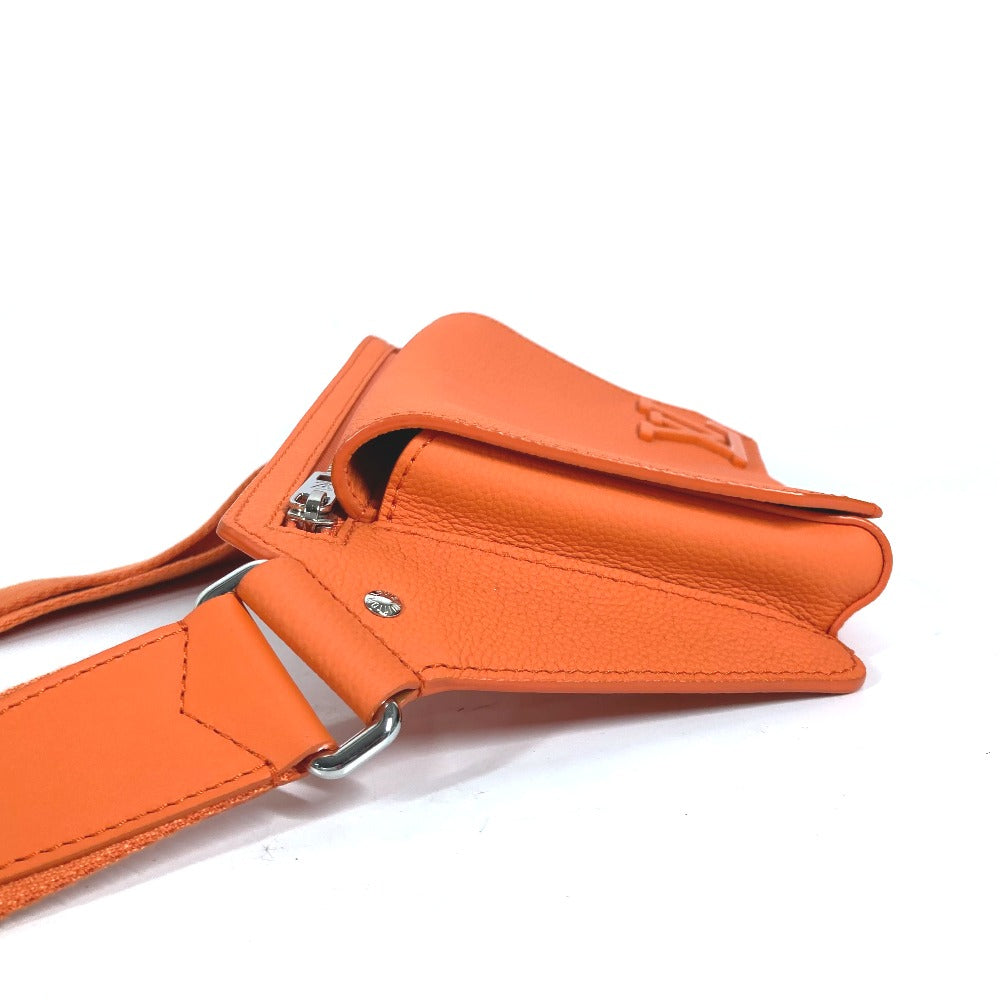 LOUIS VUITTON Sling bag M59625 Taurillon Clemence Leather Orange LV Aerogram Bum bag NV mens