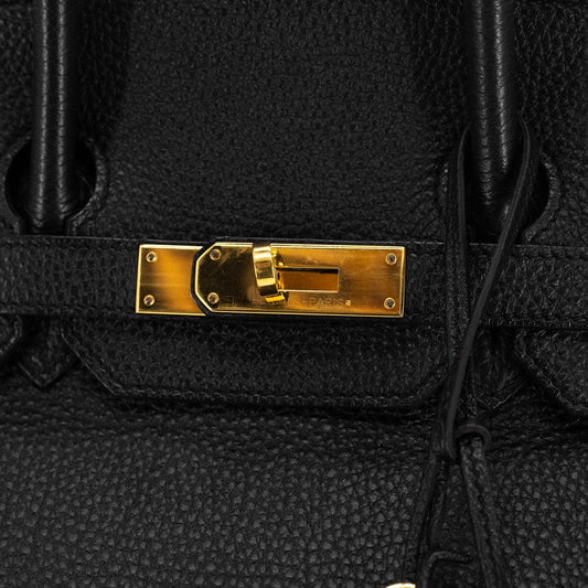 Luxury Hermes Clemence Birkin 35 Black - [Q] Stamp