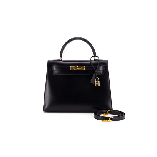 Luxury Hermes Kelly 28 Noir - [Q] Stamp
