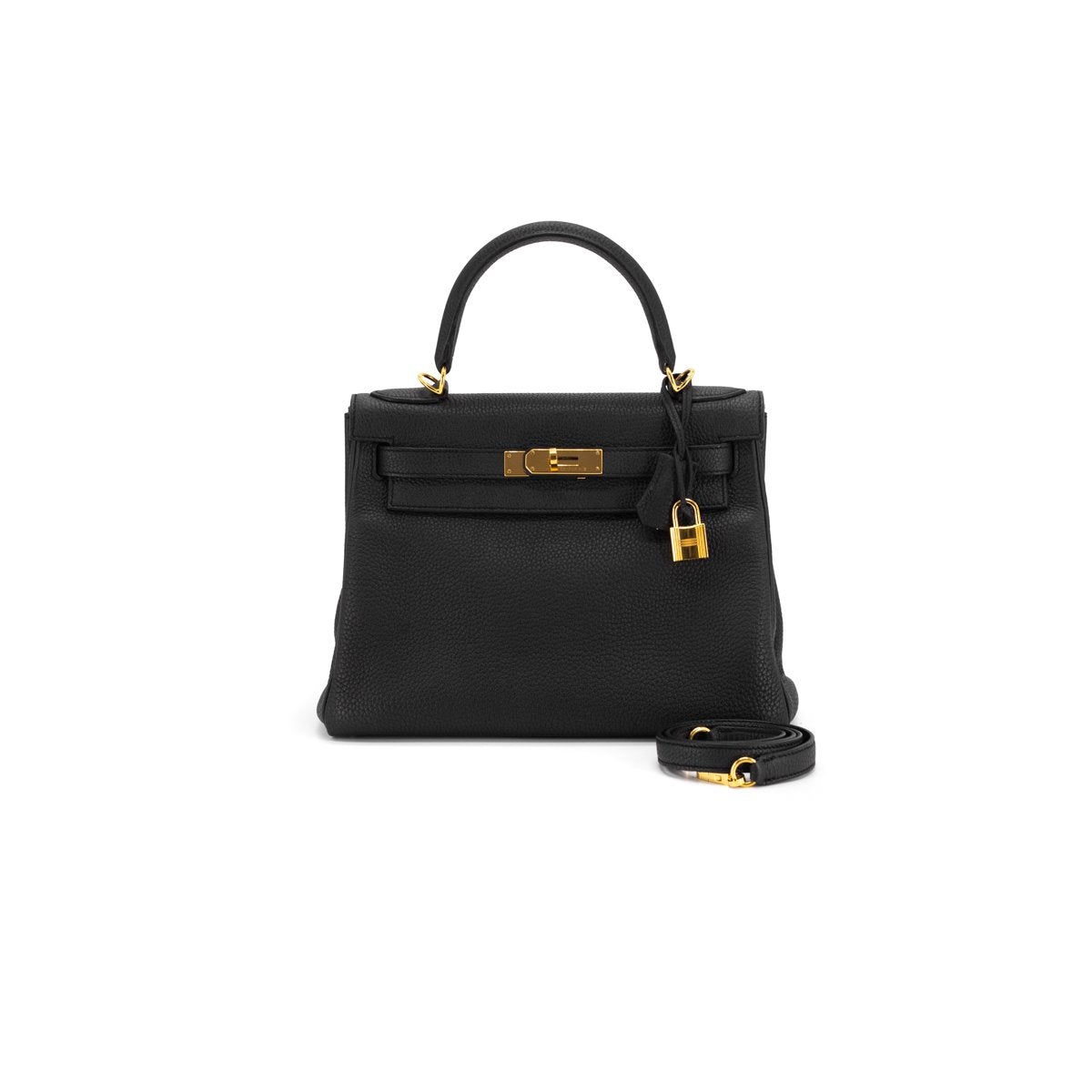 Luxury Hermes Kelly 28 Clemence Black - X stamp